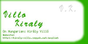 villo kiraly business card