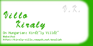 villo kiraly business card